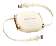 Mobile Origin Retractable Cable Box USB-C to USB-C CB7 Beige 100W - 1590338 - zdjęcie 1